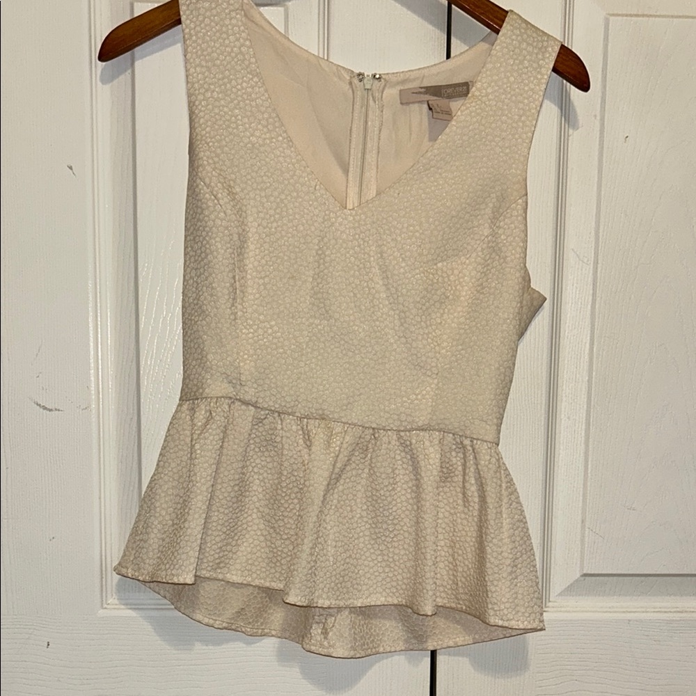 Forever 21 Cream Peplum Blouse